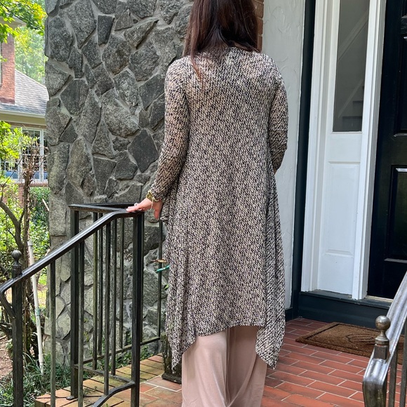 Boho Draped Open Knit Long Cardigan - Picture 4 of 5